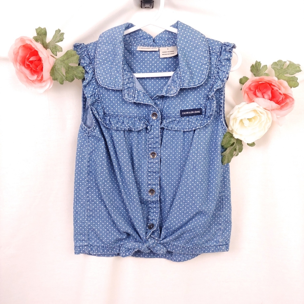 Calvin Klein | Button down | Tie front